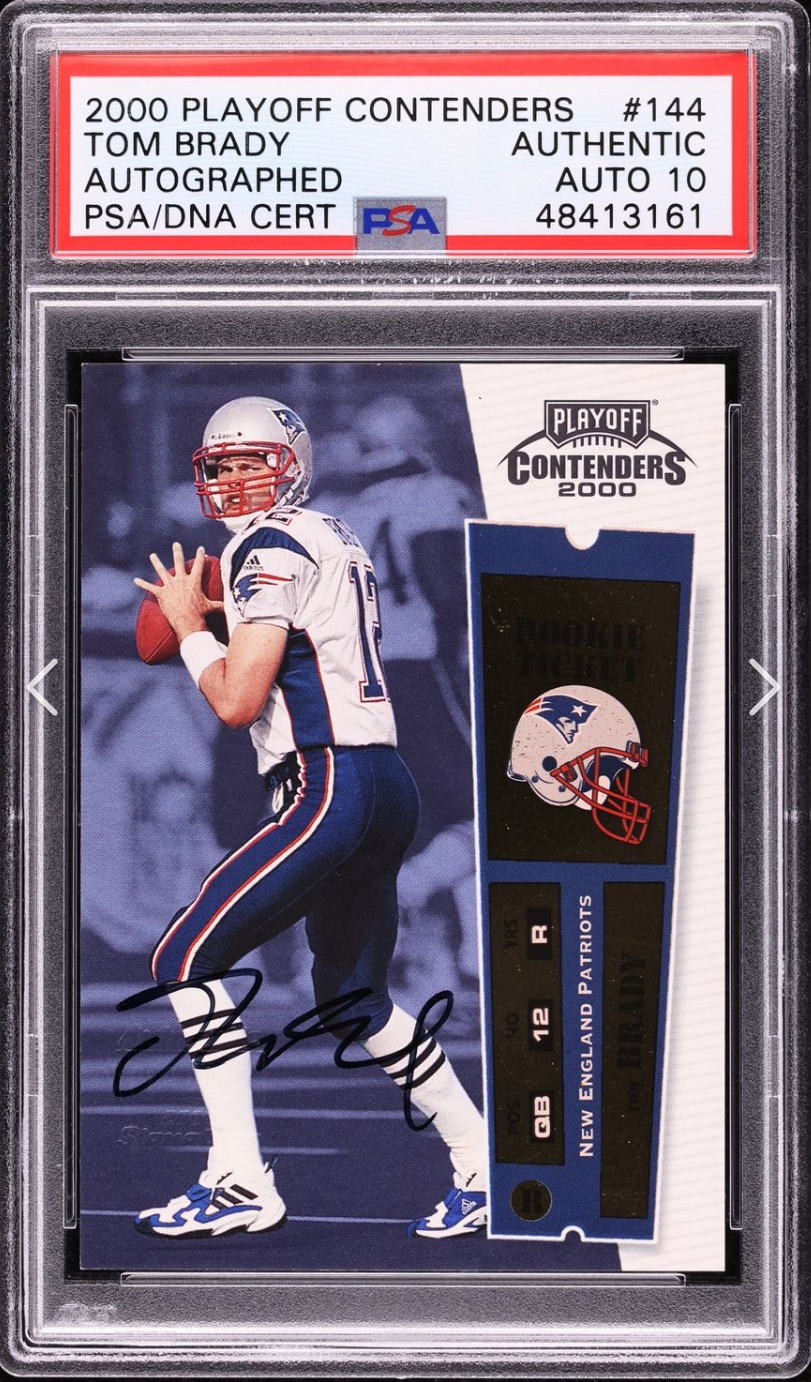 2000 Playoff Contenders Tom Brady autographed PSA slab